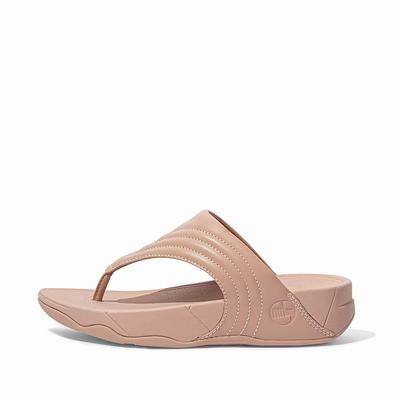 Fitflop Walkstar Leather Toe-Post - Sandalen Damen - Beige (GWM137480)